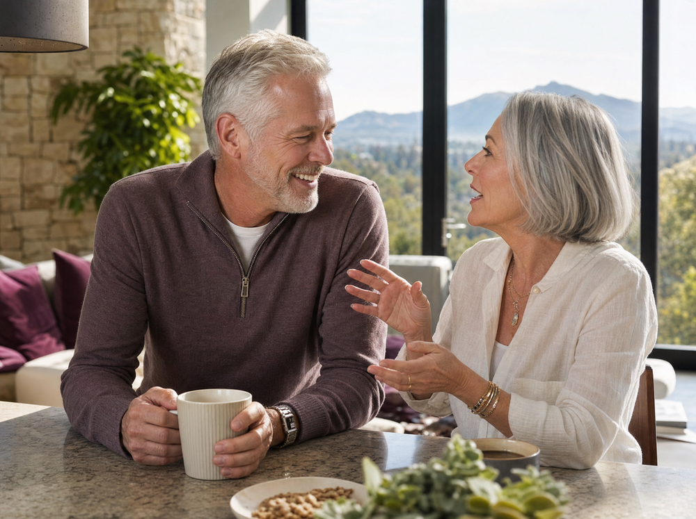Hearing specialist reviewing the benefits of treating hearing loss with a patient at Contra Costa Hearing Aid Center in Brentwood, CA